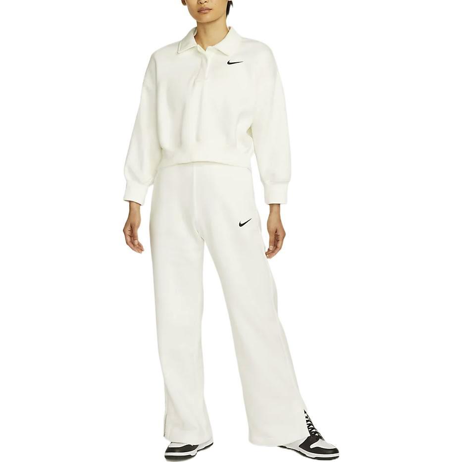 Nike Однотонные Спортивные Брюки Прямого Кроя Повседневные Женские Низ Белый DQ5616-133