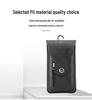 PU Leather Double Layer Mobile Phone Waist Bag for Men - Slim, Multifunctional Vertical Belt Bag for Construction Work