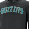 Nike X NBA Collaboration Charlotte Hornets 2023-24 City Edition Lettered Crew Neck Casual Long Sleeve T Shirt Men Tops Black FN1097-010