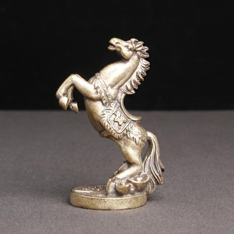 Латунные фигурки лошадей для дома, гостиной, рабочего стола, украшения, лошади со знаком зодиака, офисные украшения, миниатюры, бронзовые коллекционные изделия
