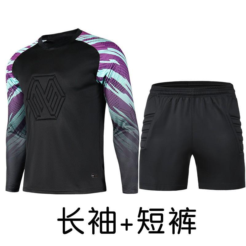 Kids Adult Goalkeeper Soccer Jersey Set Long Sleeve Top Pants Breathable Bamboo Fiber Uniform Training Match