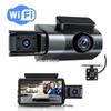 3-Inch HD Night Vision Driving Recorder with WIFI and Triple-Lens Recording for Front, Inside, and Rear View.