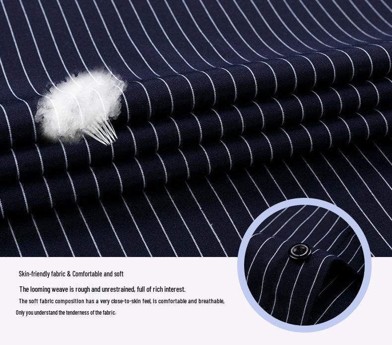 Men's Business Casual Striped Long-Sleeve Shirt - Simple and Fashionable