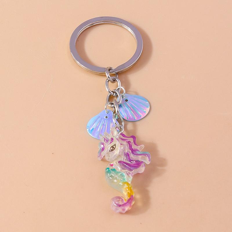 Fashion Summer Beach Starfish Keychain Women Girls Marine Life Key Ring Pendants for Handbag Decor DIY Handmade Jewelry Gifts