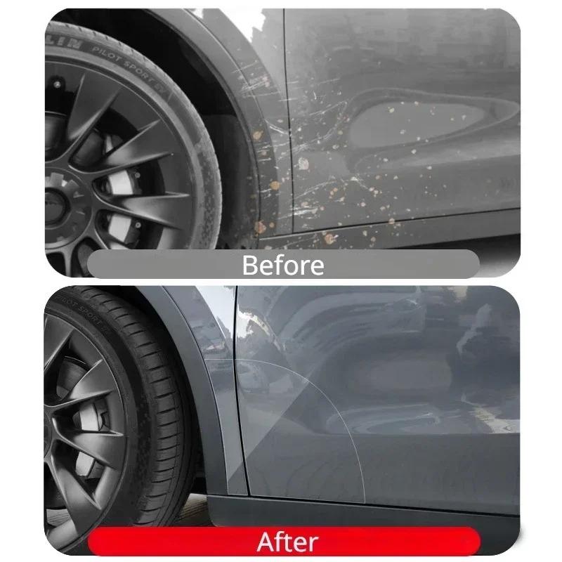 Для Tesla Model Y/Y Juniper 2026 Угловая защитная пленка от царапин на переднюю дверь Защитные пленки на заднюю дверь Невидимая автомобильная одежда Пленка TPU