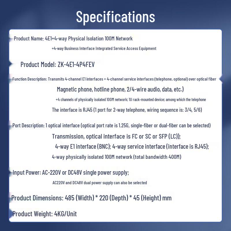 Zhongke Optoelectronics Multi-Service Optical Transceiver