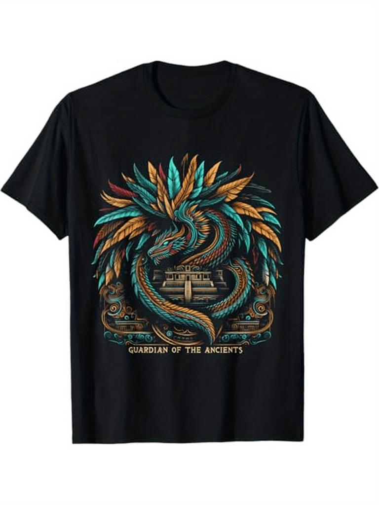 Aztec God Quetzalcoatl Feathered Serpent Aztecs Snake God TShirt 100 Cotton ONeck Short Sleeve Summer Casual Mens Tshirt