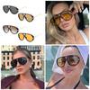 Unisex Large Frame Aviator Sunglasses Trendy Vintage Style Polarized Lens UV400 Eye Protection