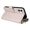 For iPhone 16 Leather Case Zipper Wallet Phone Bag with Shoulder Strap and Hand Strap