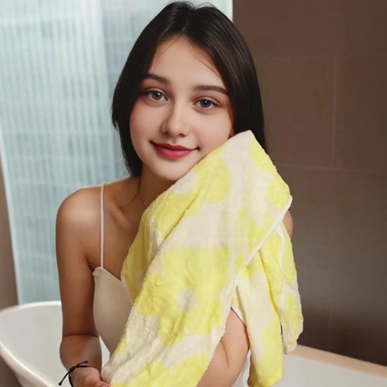 Банное полотенце Быстросохнущее Впитывающее Мягкое Полотенце для рук Цветочный дизайн Двусторонняя прострочка