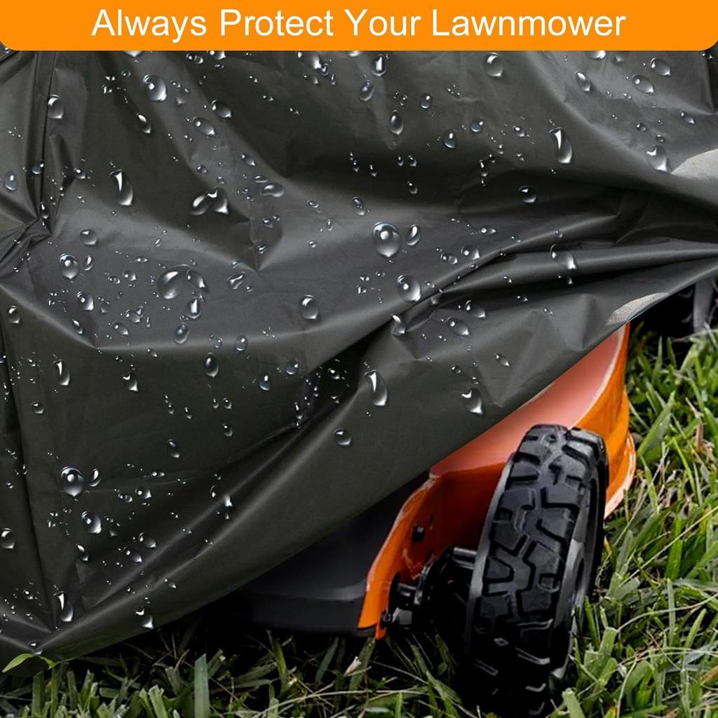 Heavy Duty Universal Lawn Mower Cover Waterproof Dustproof Oxford Fabric With Windproof Drawstring For Outdoor Protector