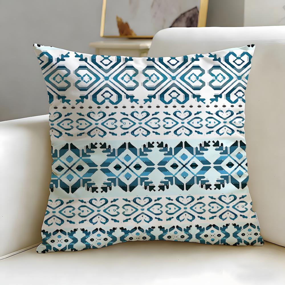 Наволочка с узором Fair Isle Мягкая Легко стирается Универсальная для Дивана Кровати Путешествий и Офиса