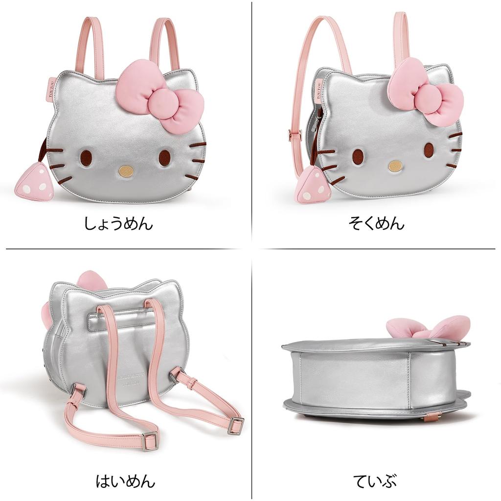 Коллаборация Hello Kitty Рюкзак Hello Kitty для Женщин Милая Мордочка Кошки 3D Большой Ограниченная Серия Идеально для Социальных Мероприятий и Свиданий [Toutou] - Дизайн, Лента,
