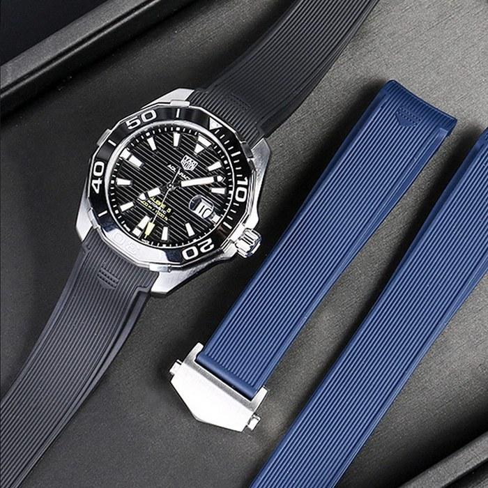 [HEYOZURY] TAG Heuer Watch Band Rubber 22mm – Black