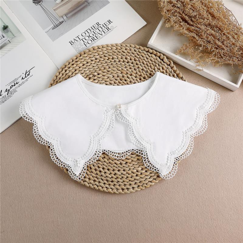 Lace Fake Collar Women Detachable Collars For Women False Collar Embroidery Floral Lolita Lapel Half Shirt Shawl Wrap Decoration