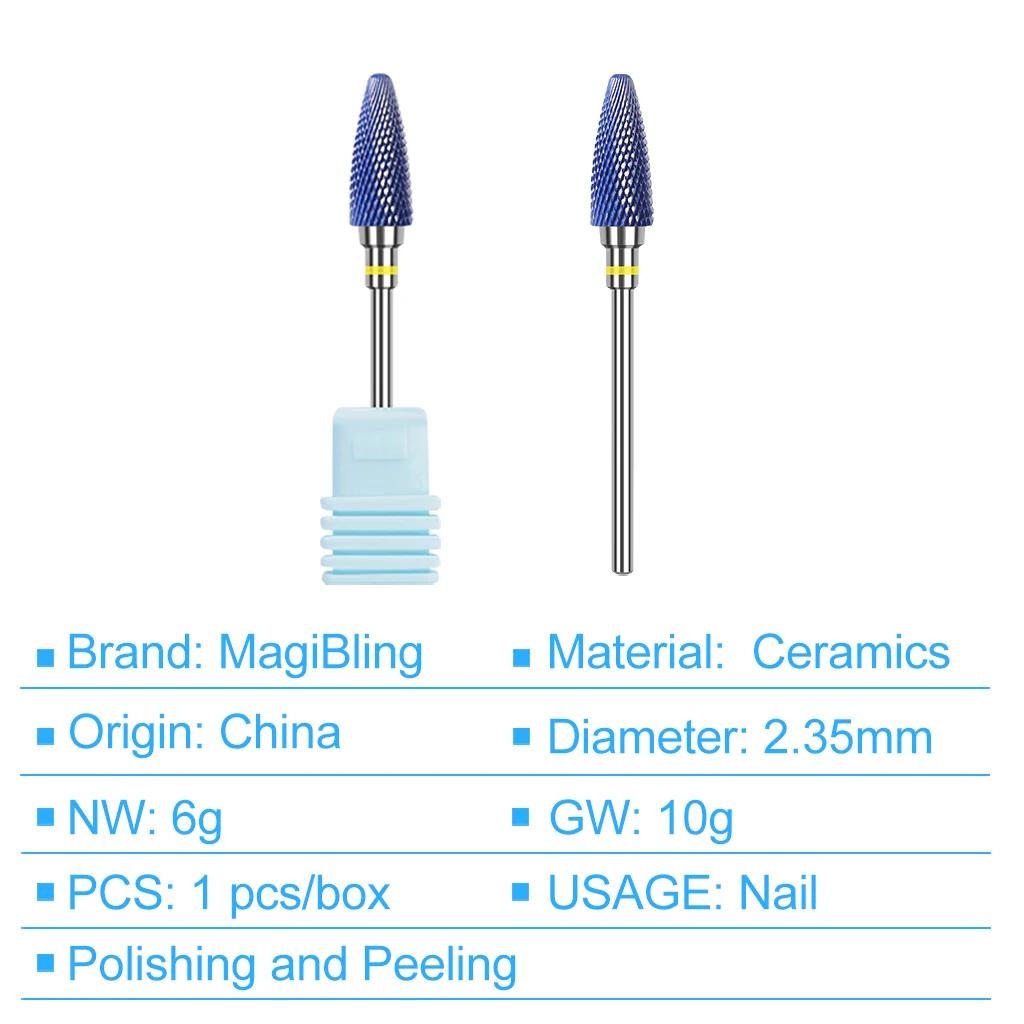 Ceramic Milling Cutter Flame Carbide Nail Drill Bits Pink Gel Remover Electric Machine Drills Polishing Peeling Nails Art Tools