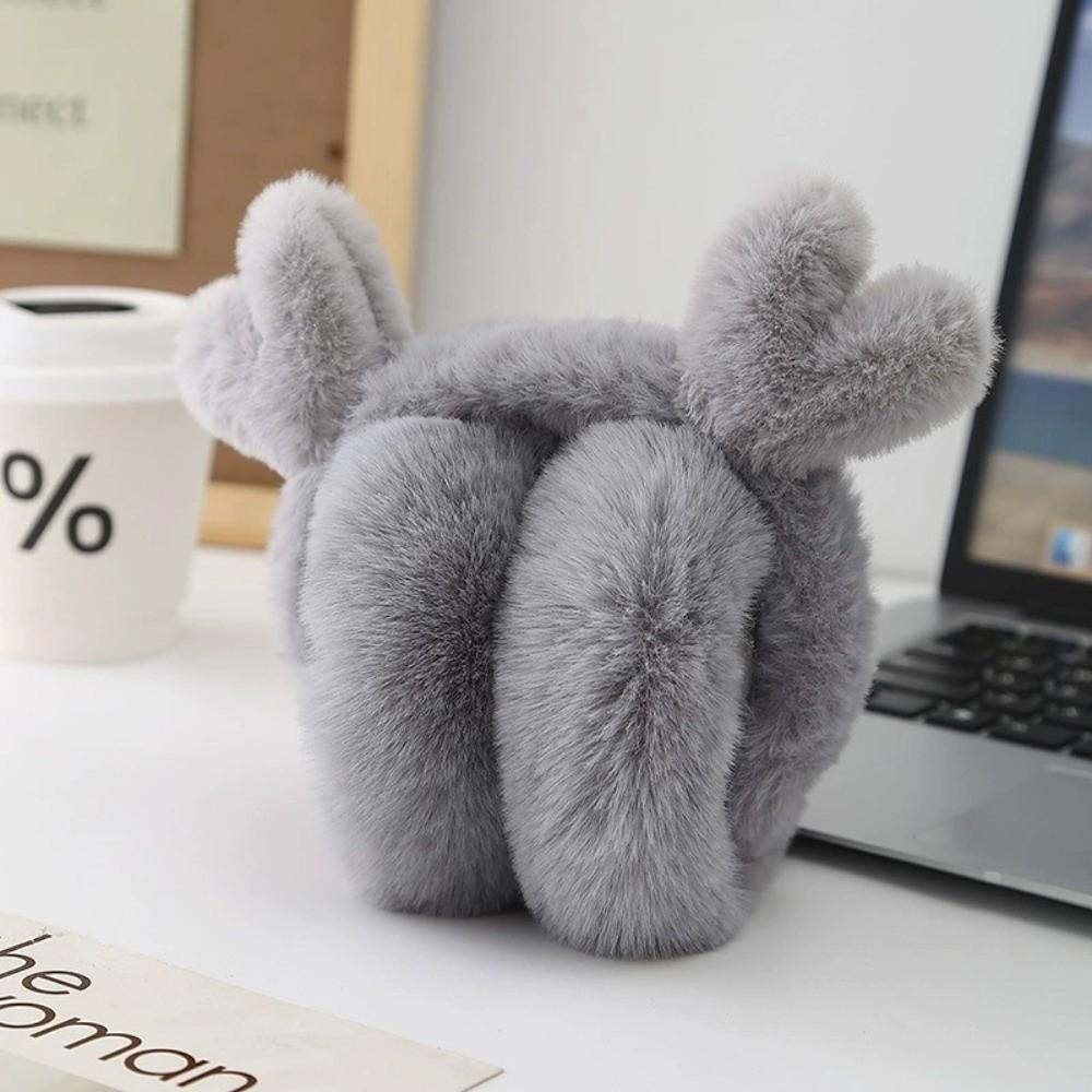 Модные плюшевые наушники-муфты с оленьими ушками, складные, утолщенные, для сохранения тепла и защиты от мороза, зимние наушники-клапаны для женщин и девушек