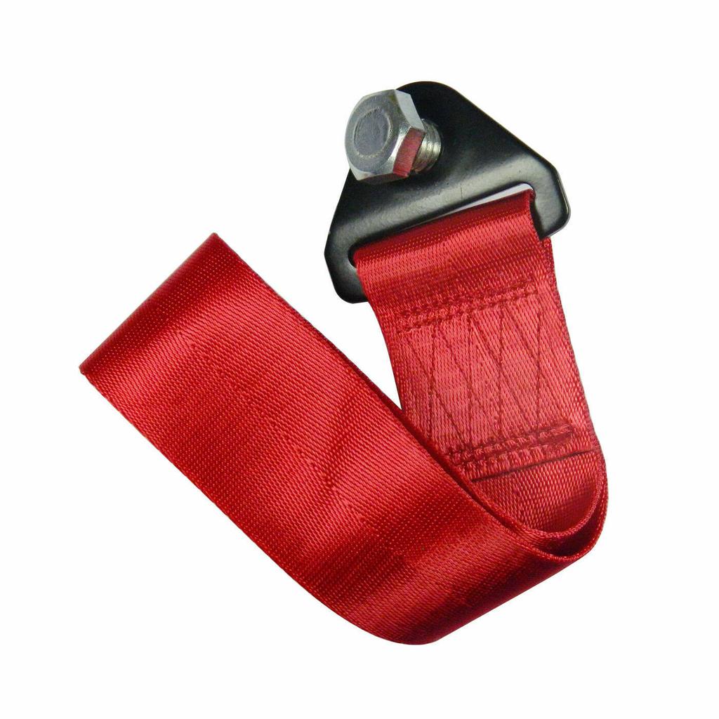 Universal Sports Red High Strength Racing Tow Strap Set for Front Rear Bumper