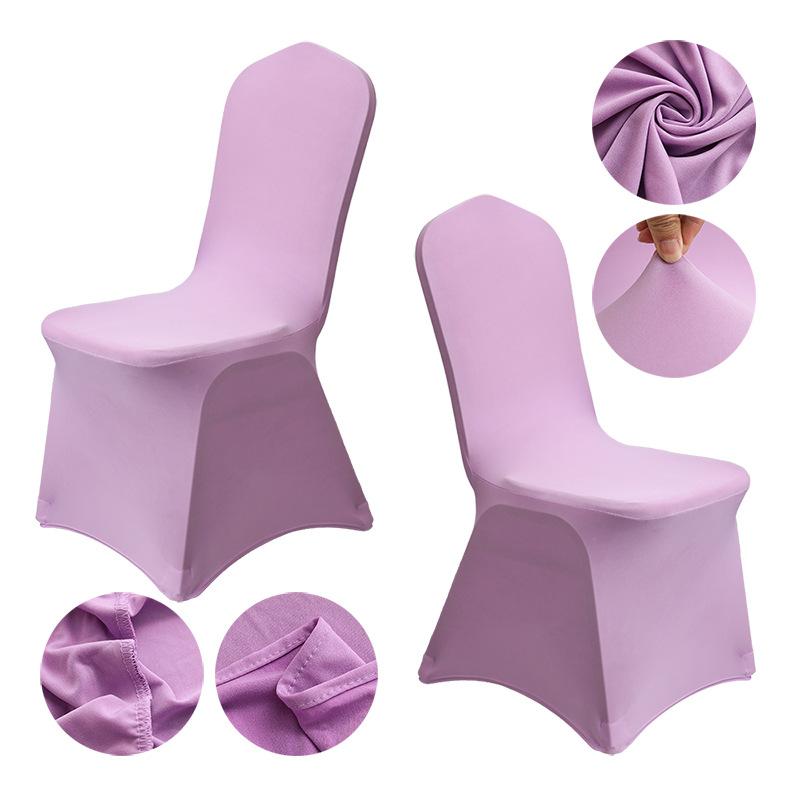 White Elastic Chair Cover with Bow for Wedding Banquet Hotel Event Full Slipcover One-Piece Design