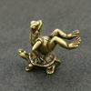 Ретро латунная черепаха лягушка микрорезная чайная коллекция домашних животных украшения для украшения дома комната настольная модель ремесла