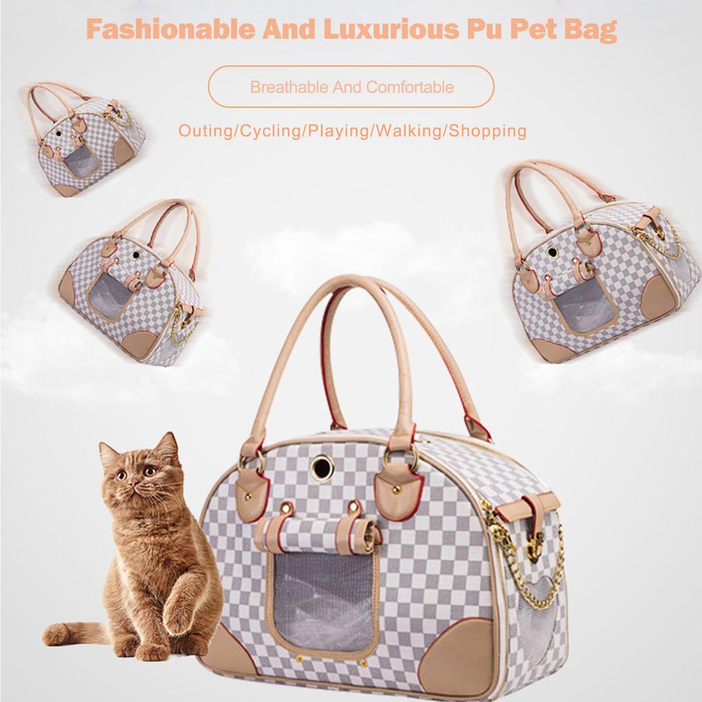 Pet Carrier Bag for Small Dogs Cat Portable Washable Puppy Carrier Waterproof Premium PU Leather