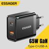 Essager 65W GaN Charger Quick Charge QC4.0 PD3.0 USB Type C Charger Portable Fast Charger For Laptop iPhone 15 14 13Pro MacBook