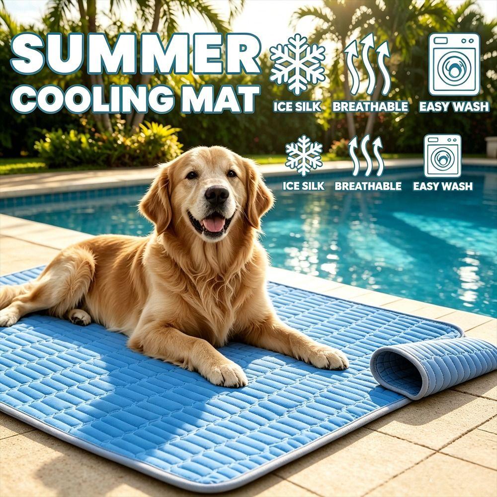 Breathable Pet Cooling Mat Cool Ice Silk Ice Pad Blankets Durable Sleeping Pad for Dog Cat