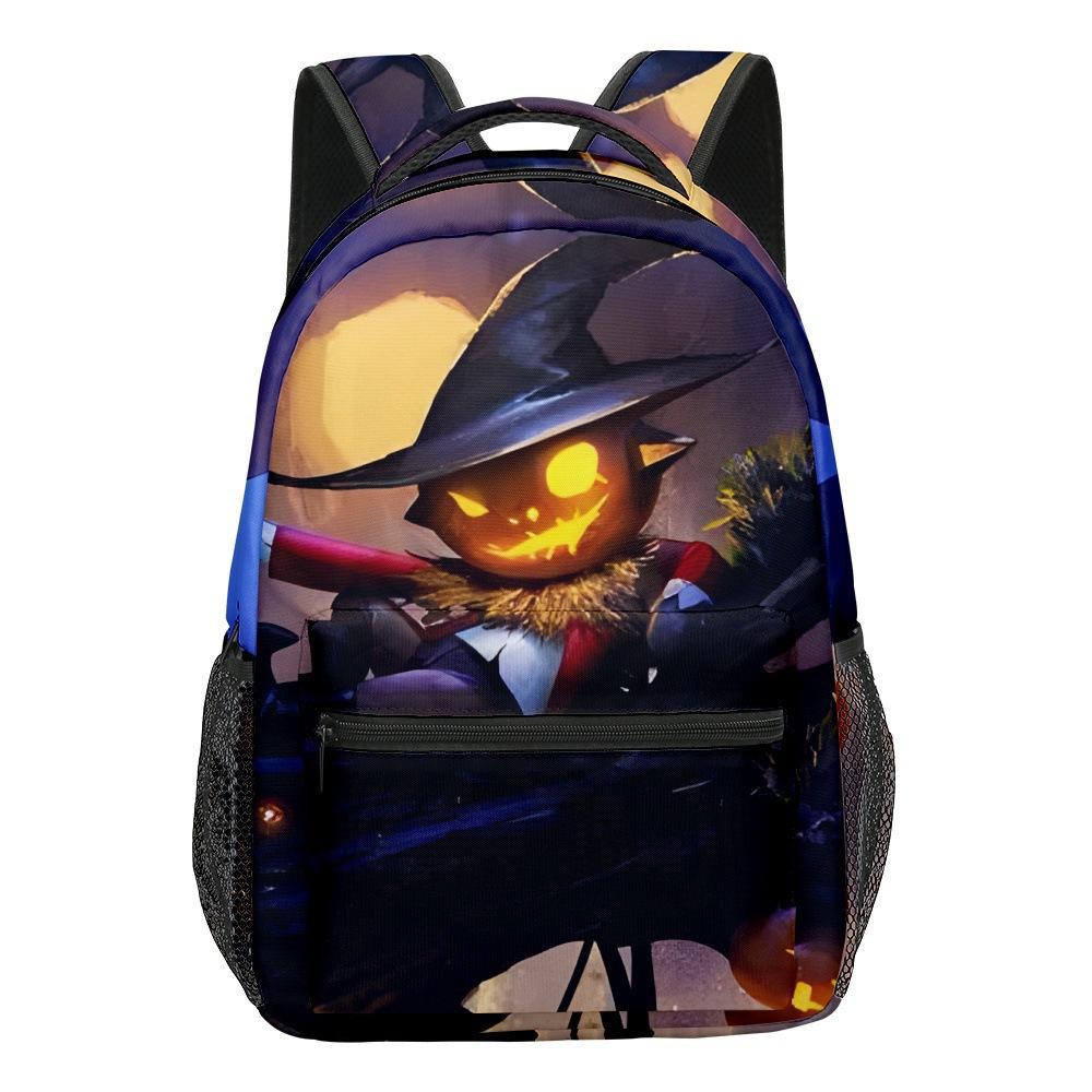 Cartoon Kpop Youthful School Bags Unisex Halloween Pumpkin Travel Bags 3D Print Oxford Waterproof Notebook Shoulder Backpacks