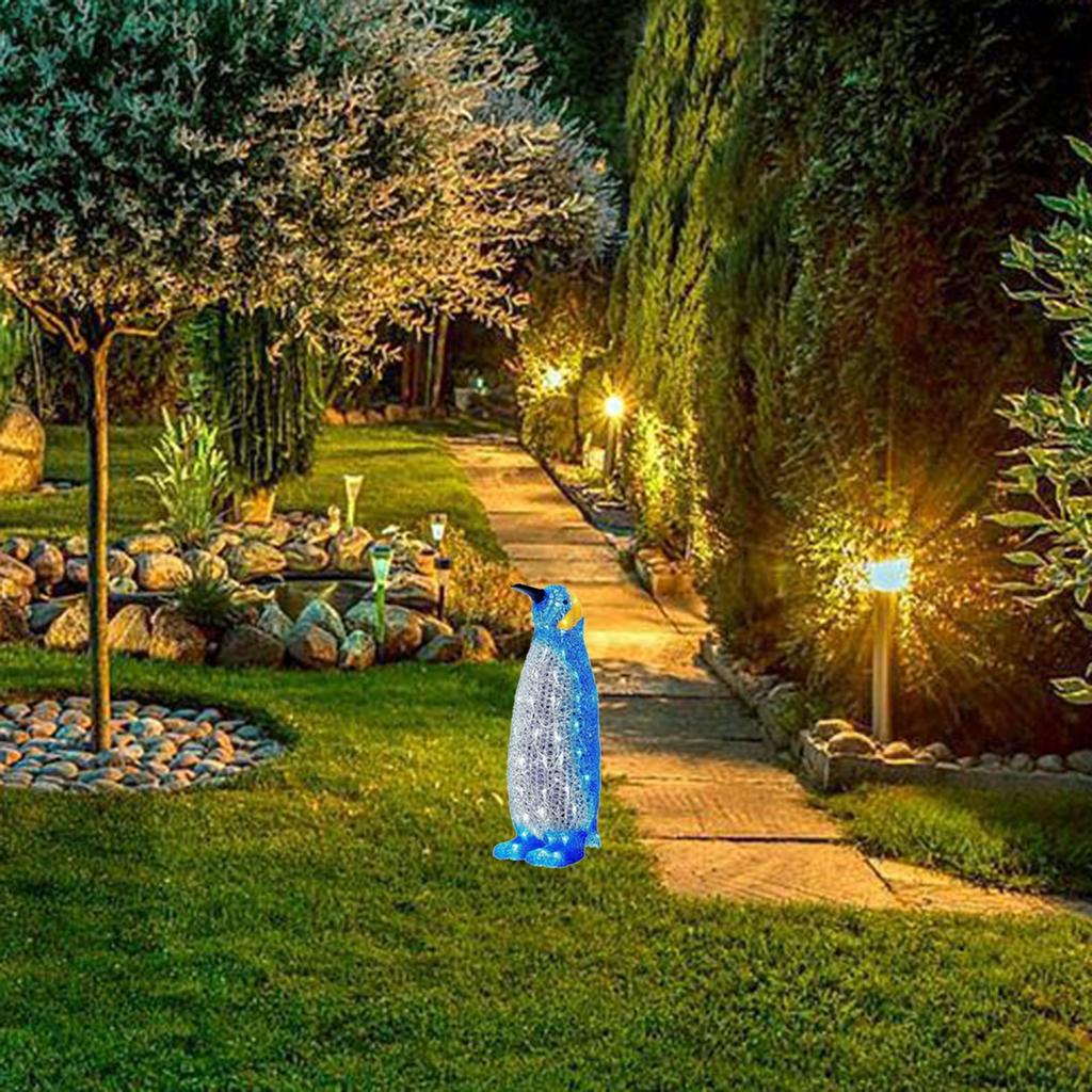 Светящееся рождественское украшение в виде пингвина, светодиодное рождественское уличное украшение в виде пингвина со светящимся рождественским дворовым искусством, рождественская атмосфера 2024 года