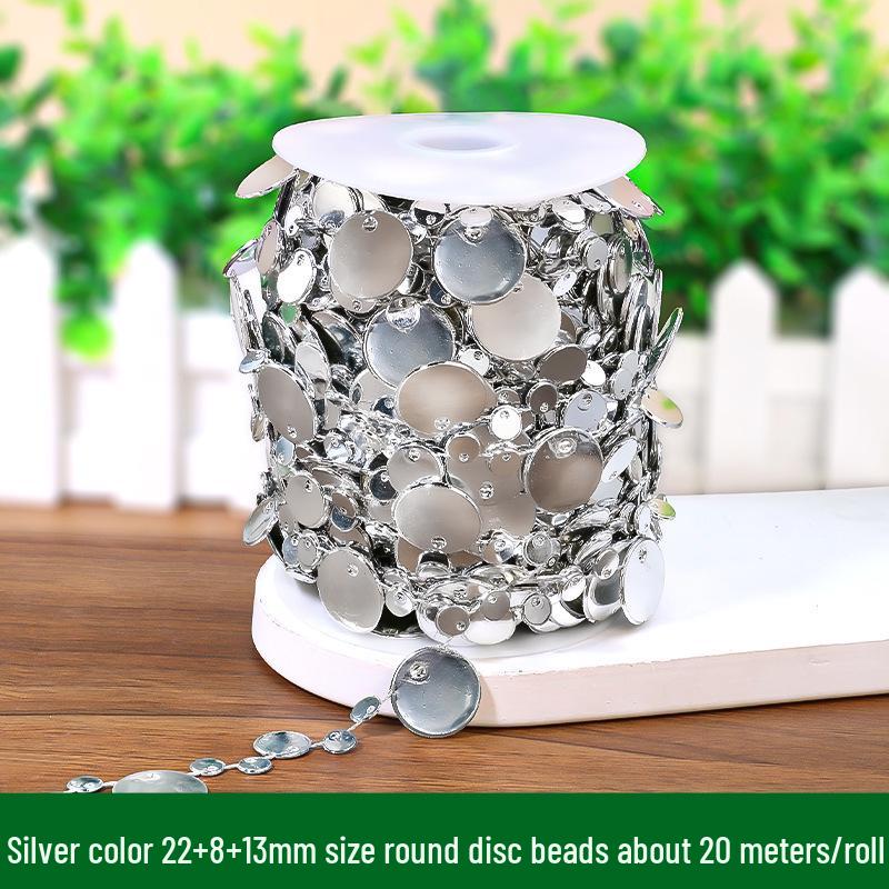 Gold & Silver Electroplated Bead String for DIY Christmas Tree Decorations