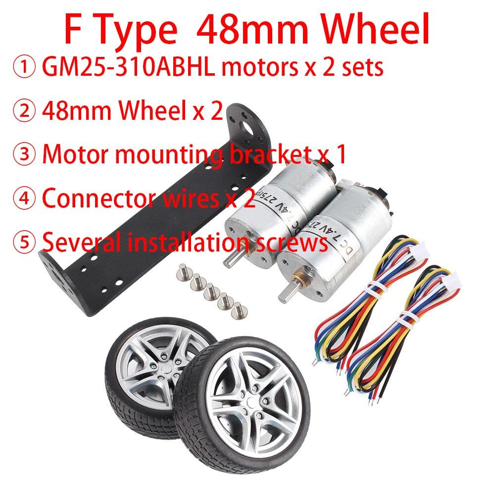 25GM 310 Gear Motor Encoder DC 7.4V Smart Car Chassis Kit 2wd Reversible Reduction Gear Motor Reducer Balancing Trolley Encoder