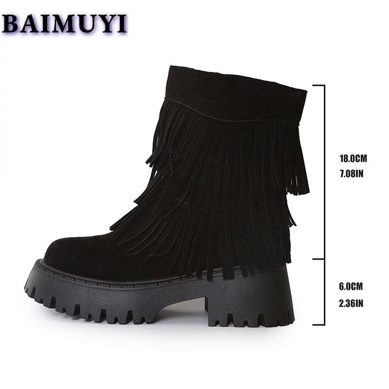 Fashion Leopard Fringe Platform Ankle Snow Boots High Heels Shoes 2025 Trend Winter New Zipper Fashion Chelsea Boots Pumps Mujer Botas