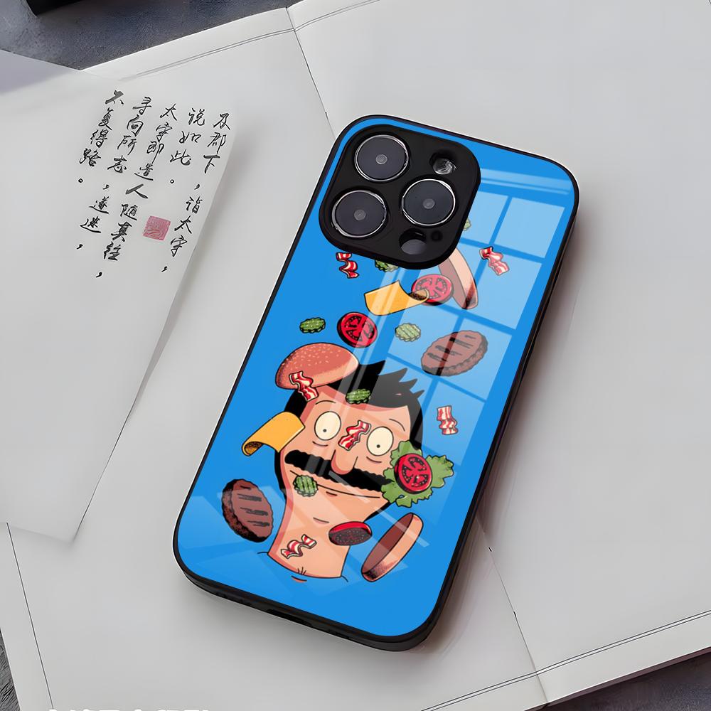 B-Bobs B-Burgers Phone Case For IPhone 17 Air 16 E Pro Max 15 14 13 Mini 12 Pro 11 Max Plus Black Glass Cover