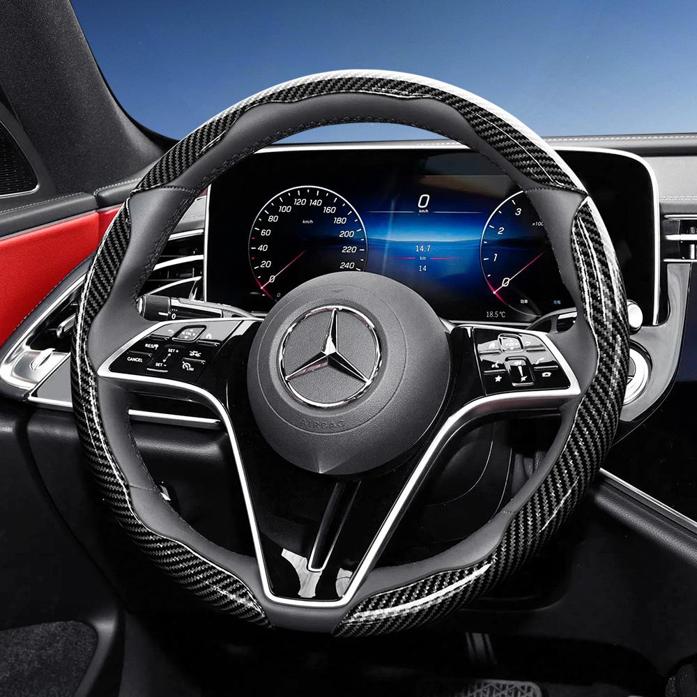 Suitable for Mercedes-Benz Carbon Fiber Texture Steering Wheel Cover with Segmented Quick-Release Design V g S a E C Class Gle Glc Gla Glb