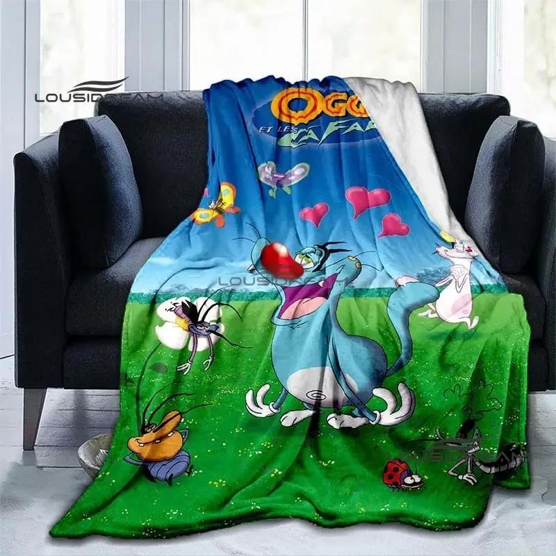 Oggy et les cafards Милое одеяло Классическое одеяло с рисунком из мультфильма Подарок на день рождения, Рождество Спальня Диван Путешествия Кемпинг Теплое одеяло