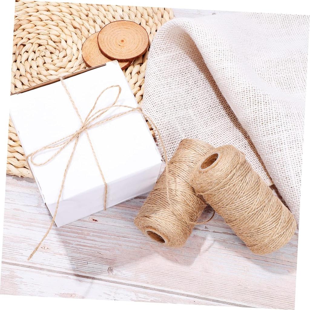 Джутовая веревка 2 мм, натуральный толстый садовый шпагат для поддержки растений, связывания в пакеты, поделок, упаковки, кружевных проектов