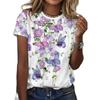 Butterfly Pattern T-Shirt For Women Flower Insects 3D Printed Tees Summer Loose Tops Short Sleeves Personality O-Neck T Shirts