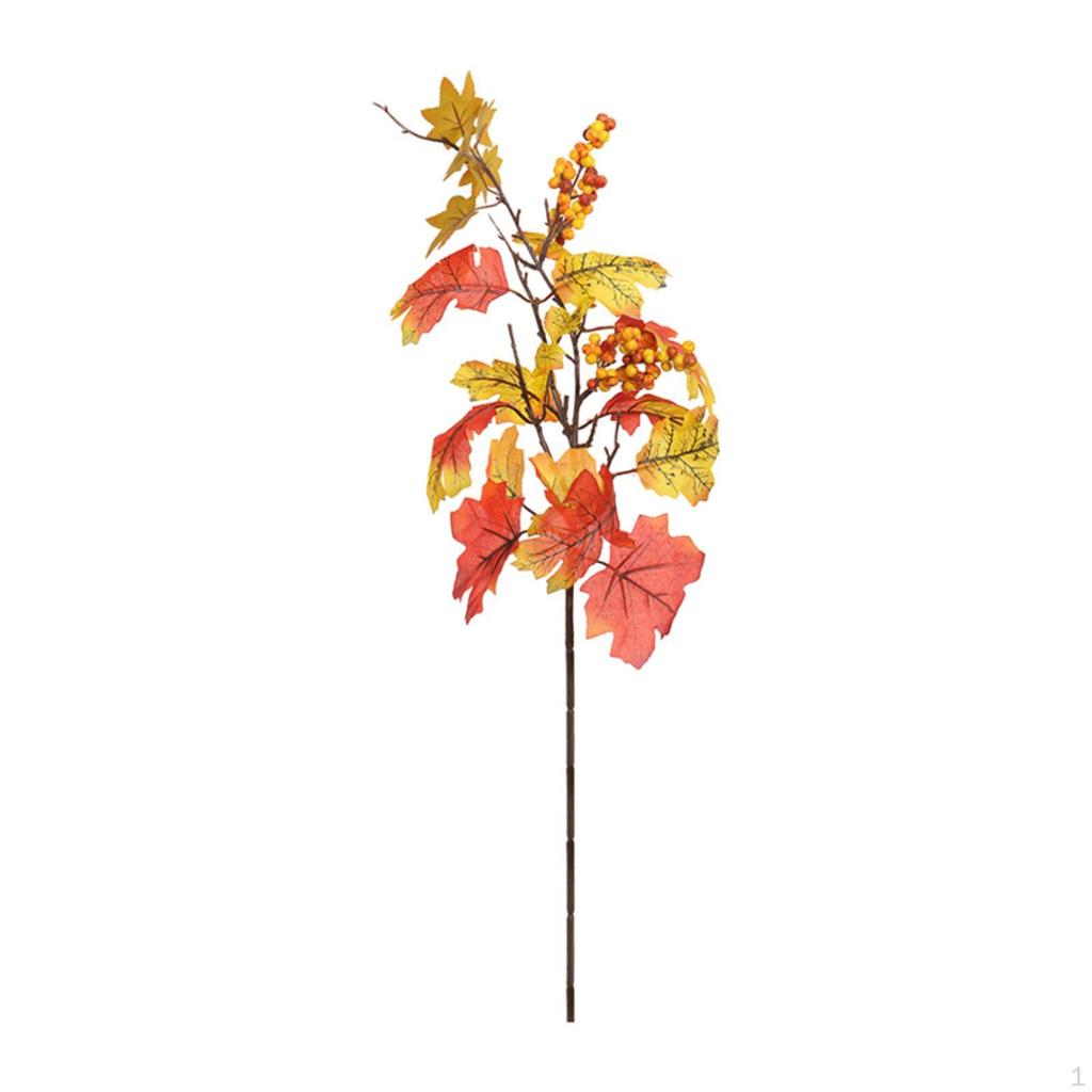 Artificial Maple Leaves Branch Fake Plant Fall Pick for DIY Wreath Floral Arrangement
