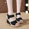 2020 Summer Women's Peep Toe Wedge Sandals - Casual Platform High Heel Velcro Shoes