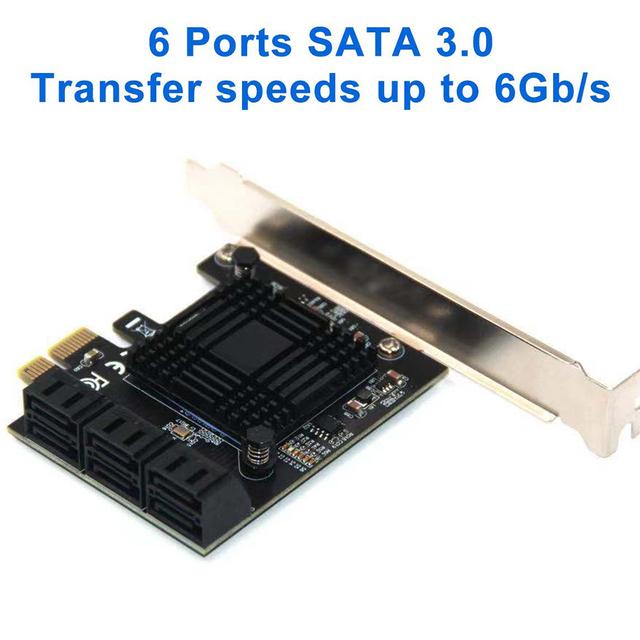 Chi a Mining SATA PCIE 1X Adapter 6/10 Port PCI-E X1 to SATA 3.0 6Gbps Riser Expansion Card for Desktop PC Computer Add On Cards