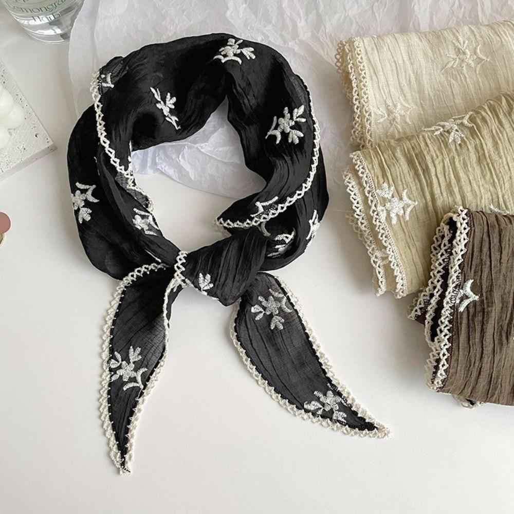 Korean Style Lace Triangle Scarf Turban Triangular Hair Band Fresh Small Scarf Spring/Summer