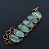 Изумрудный Браслет из Натуральных Камней Ручной Работы, Медный Гальванопластический Браслет Антикварные Украшения, Регулируемый Браслет Подарок на Помолвку