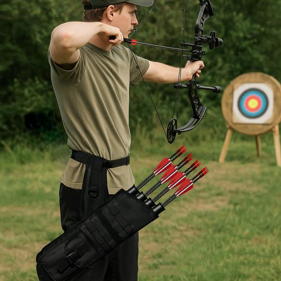 Колчан для стрел на бедро 4 тубы Поясной колчан для лука с регулируемым поясным ремнем для блочного лука, рекурсивного лука, стрельбы по мишеням