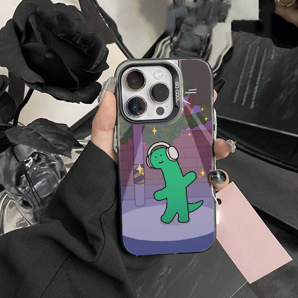 Cute cartoon K-Jurassic Phone Case For IPhone 16 17 15 14 12 13 Pro Max Black Color Shockproof Cover