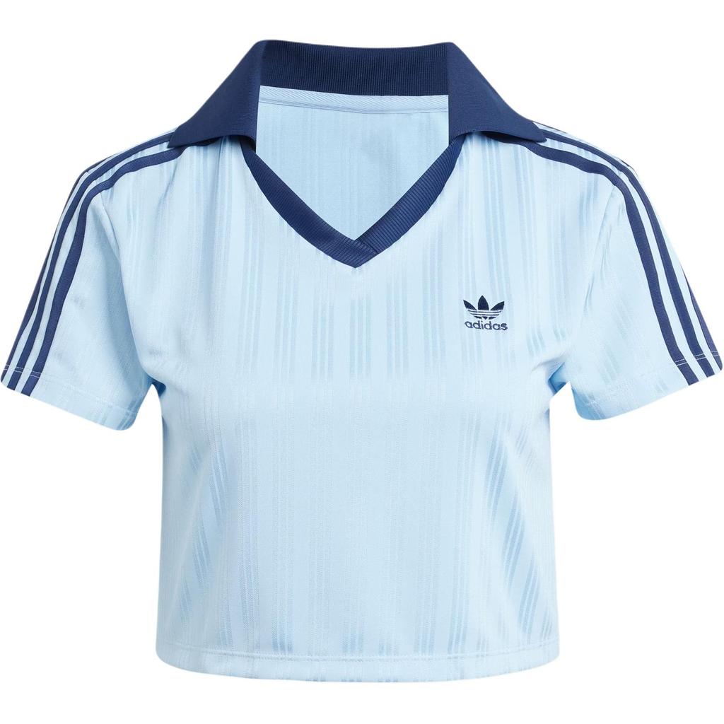 adidas Оригинальная женская футболка-поло ADICOLOR Розово-синяя JD5864