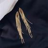 Fashion Gold Color Long Tassel Earrings Jewelry Vintage Statement Fringe Charm Drop Dangle Accessories for Women