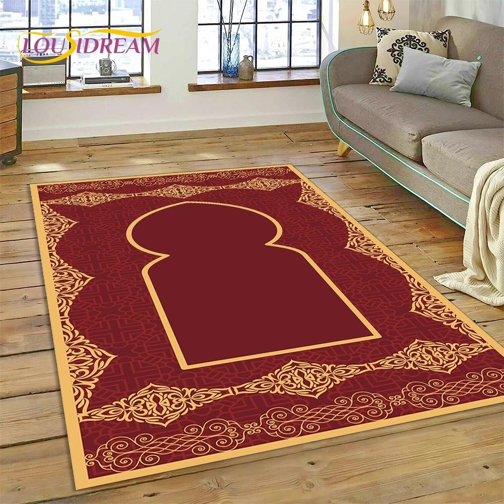 Мусульманский Ислам Молитва Коленопреклонение Поли Коврики Мандала Ковер Ковер для Спальни Гостиной Дома Диван Украшения, Большой Декор Напольный Коврик