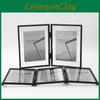 7 And 5 Inch Double Sided Transparent Fold Dual Photo Frame For Decor Home
