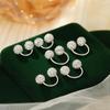 Banyan Tree S999 Silver U-shaped Diamond Ball Earrings for Women