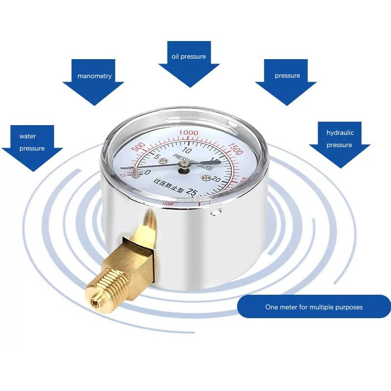 Capsule Pressure Gauge YE-60 Overpressure Prevention Micro Pressure Gauge 0-40kpa Hydraulic Pressure Kilopascal Meter